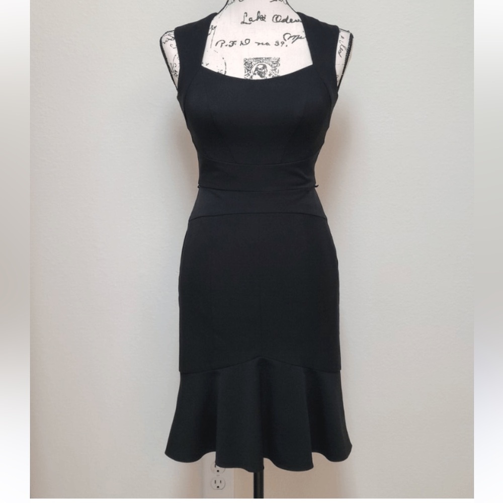 White House Black Market Elegant Black Sweetheart‎ Neckline Sleeveless Dress 2